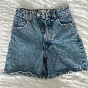 Zara light blue Mom Shorts